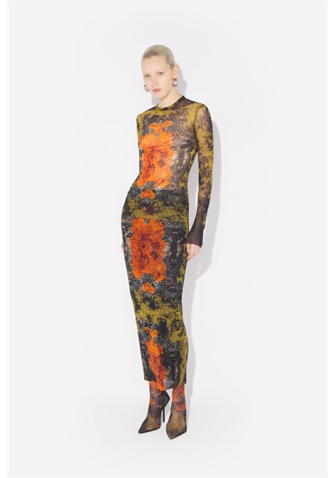 top long sleeves mesh printed médaillon donna multicolor JEAN PAUL GAULTIER | 25/03-W-TO305-M006P004115